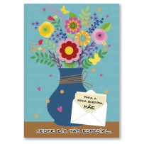 Cartão Artesanal Mãe Vaso de flores