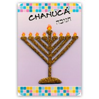 Cartão Artesanal Judaico Chanucá Menorá